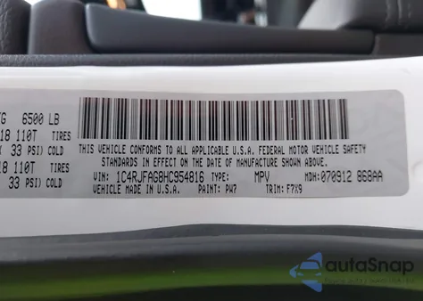 2017 Jeep Grand Cherokee Laredo 4X4 из США, поврежденный, VIN 1C4RJFAG8HC954816